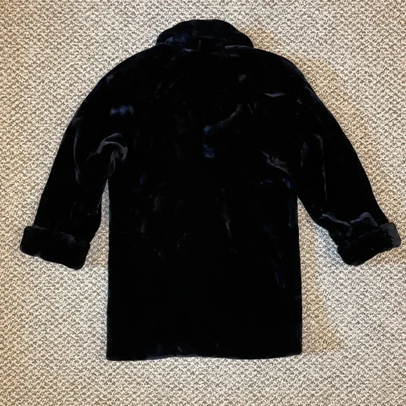 Vintage 80s/90s Donnybrook Oversized Plush Faux Fur Coat - Black - Picture 4 of 13